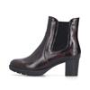 Rieker High Heel Side Zip Gusset Boot - Bordo